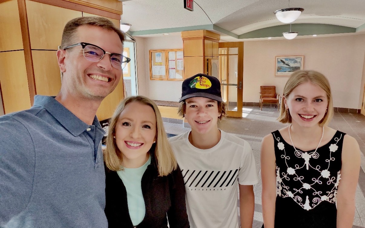 Ryan Collins with his family in Stillwater